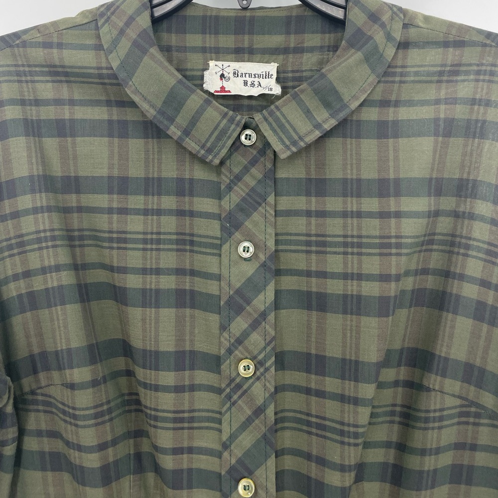 Vintage Barnsville USA Short Sleeve Plaid Shirt Dress Sz 17/18 - Picture 4 of 6